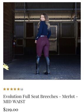 Halter Ego Evolution Full Seat Breeches - Merlot